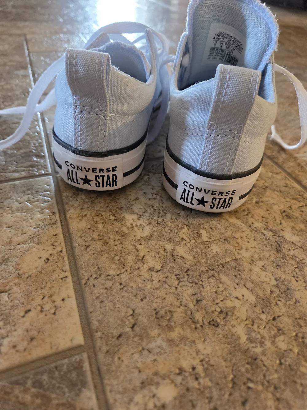 Converse Kids White Low Top Canvas Sneakers with Black Trim